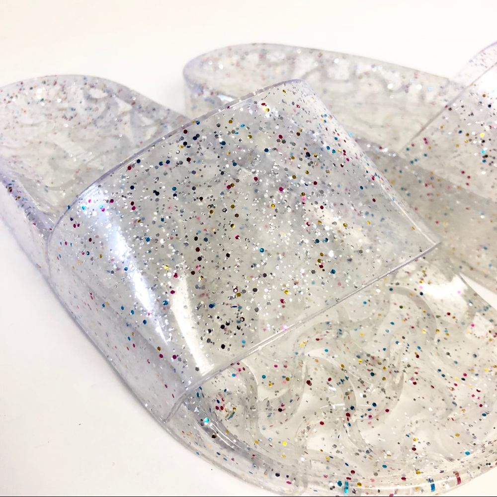 Wild Diva Transparent Glitter Jelly Slides 7 - Picture 2 of 7
